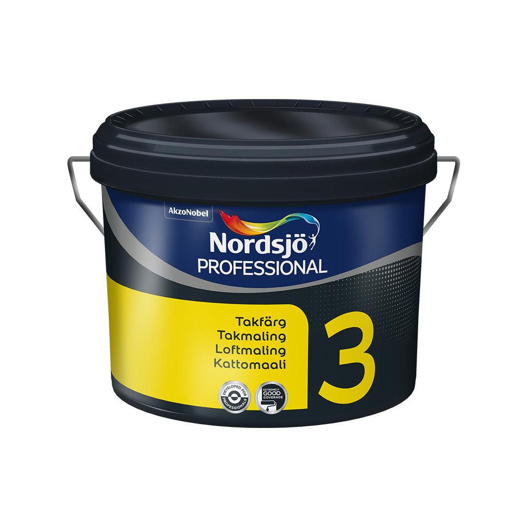 Spand med Nordsjö Pro 3 loftmaling, 10 liter, hvid