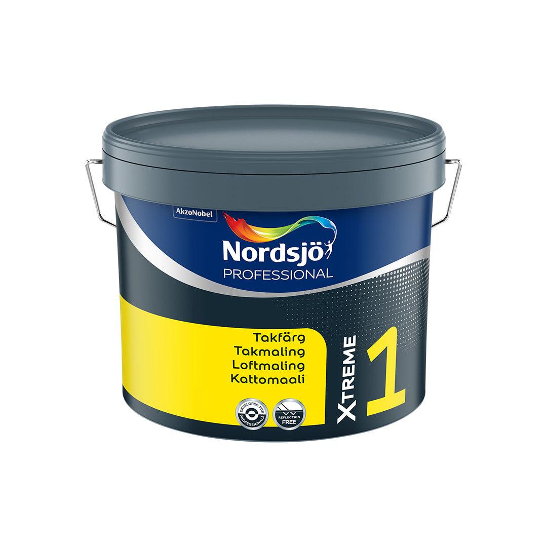 Spand med Nordsjö Pro Xtreme 1 loftmaling, hvid