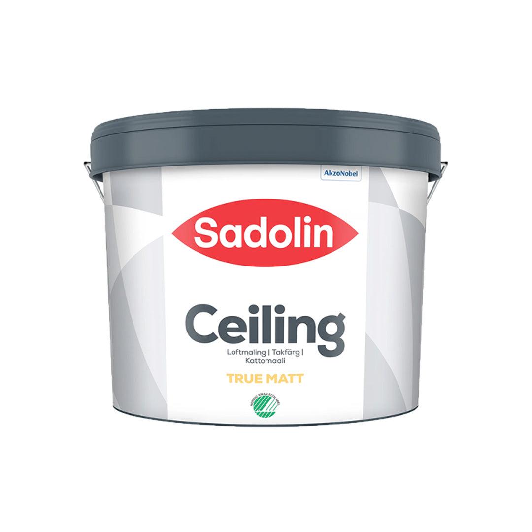 Spand med Sadolin Loftmaling Helmat 3, 9 liter, hvid