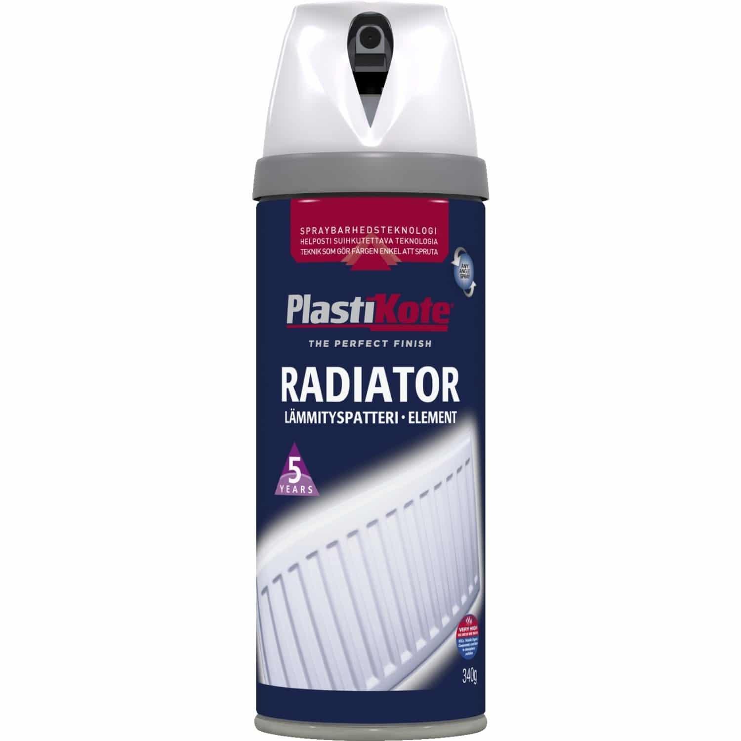 Hvid spraydåse med Borup radiatorlak