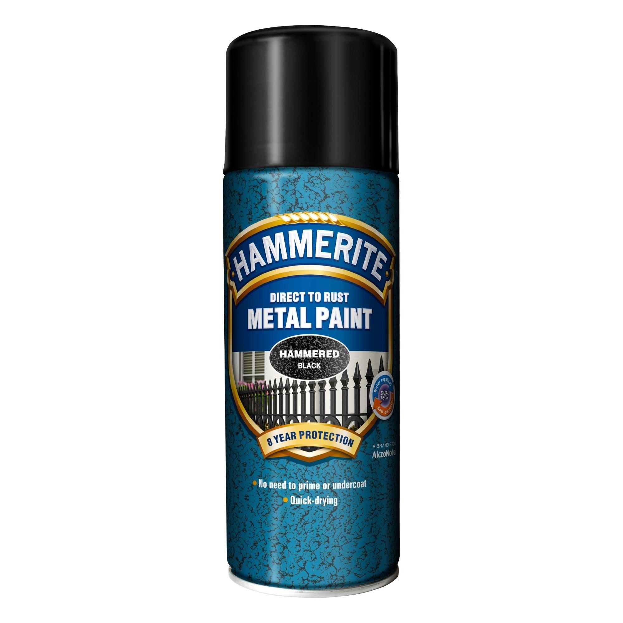Sort dåse Hammerite Hammered Finish spraymaling